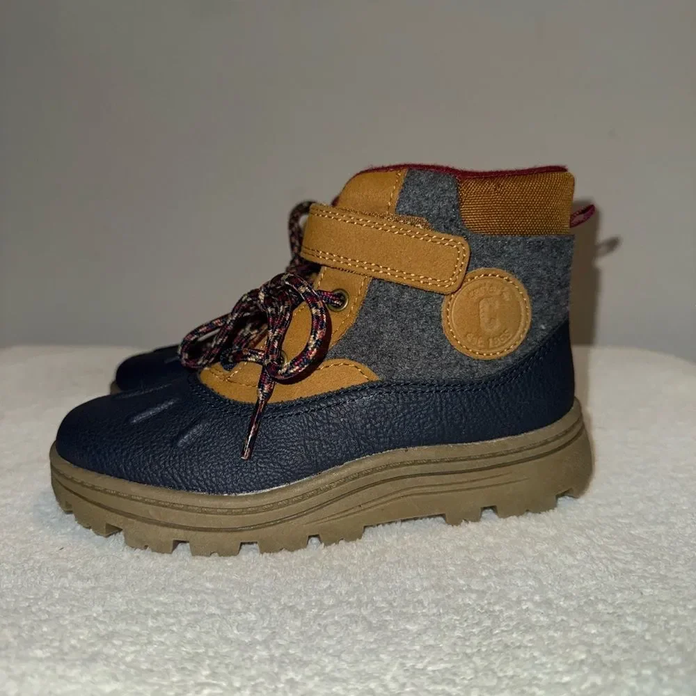 Carter’s Kids' Navy and Tan Boots. Size 12. NWOT